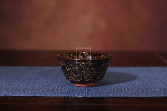 《全手工天目釉窯變烏金品茗杯》宜興紫砂壺手工紫砂泡茶壺具